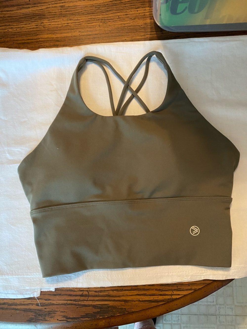 Savvy Olive Green Strappy Sports Bra